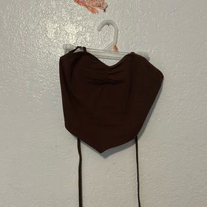 SHEIN MOD Solid Ruched Bust Halter Top